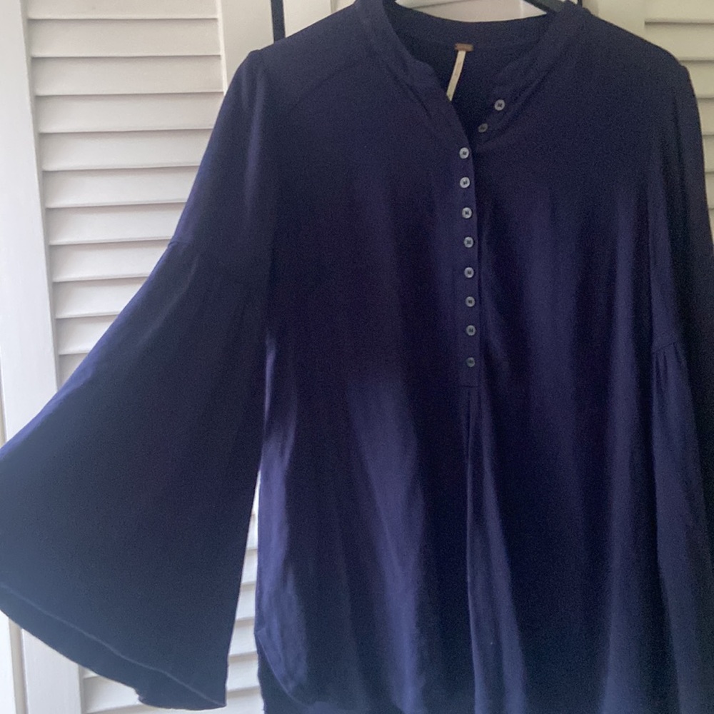 Free People Navy Top